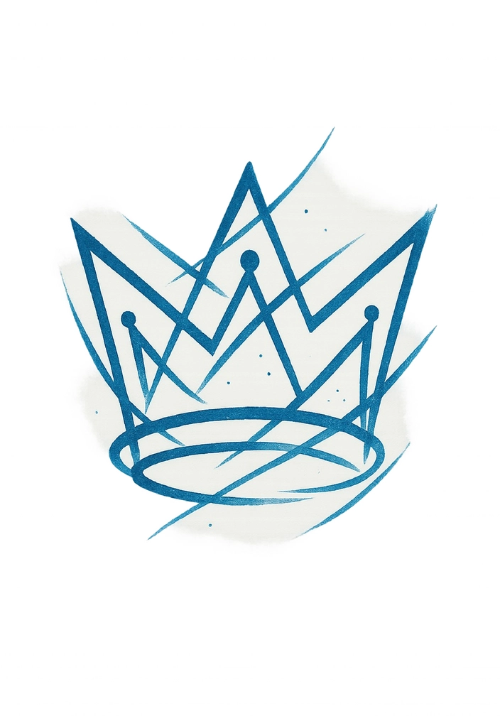 Tattoovorlage Abstrakte Krone mit Geometrischen Linien