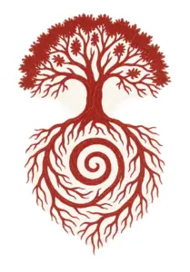 baum-mit-wurzeln-und-einer-spirale-tattoo-vorlage