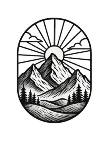 bergpanorama-mit-sonnenaufgang-tattoo-oberarm