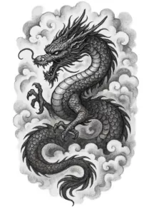 drache-mit-stilisierten-wolken-und-mystischer-atmosphaere