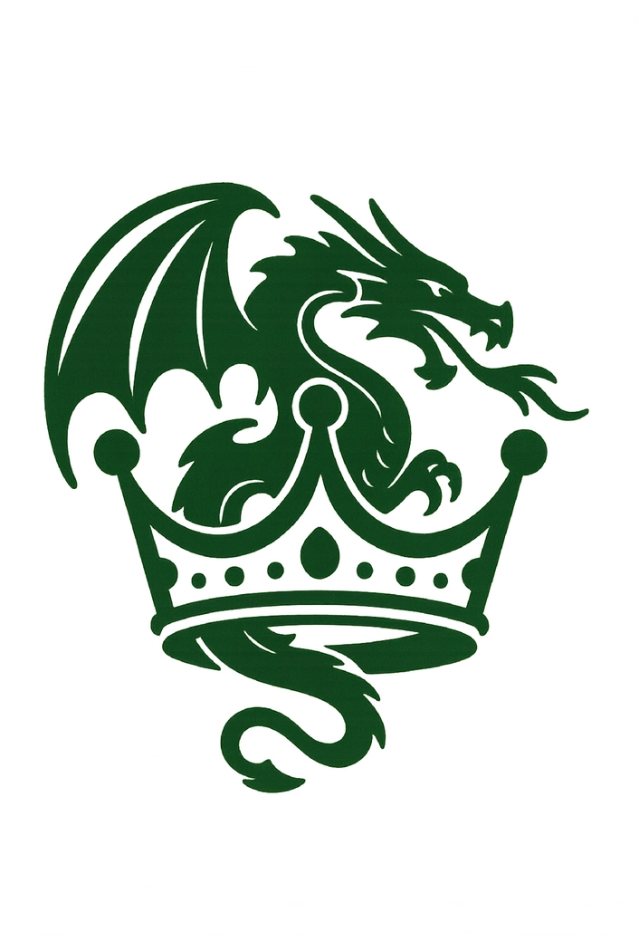 Tattoovorlage Drachen mit Krone für Männer