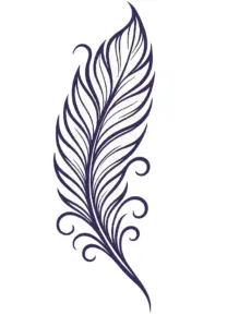 elegante-feder-mit-geschwungenen-linien-tattoo