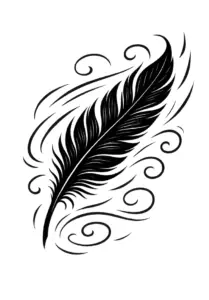 elegante-feder-mit-windlinien-tattoo
