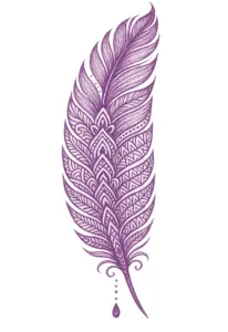 elegante-geometrische-feder-tattoo-vorlage-lila