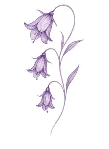 elegante-glockenblumen-tattoo-vorlage-in-lila