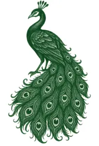 eleganter-pfau-mit-herzen-und-federn-tattoovorlage