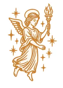 engel-mit-fackel-und-sternen-tattoovorlage