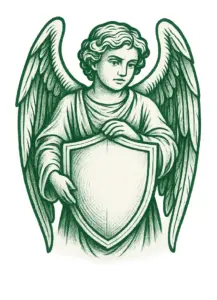 engel-mit-schild-schutzsymbol-tattoo-vorlage