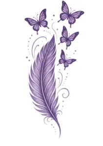 feder-mit-schmetterlingen-in-bunten-farben