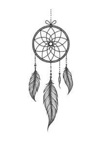 filigraner-traumfaenger-mit-federn-und-mandala-tattoo-vorlage