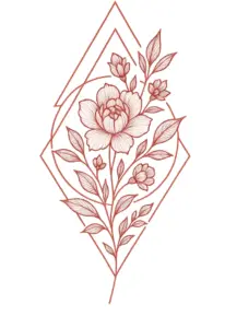 florale-tattoo-vorlage-fuer-unterarm-mit-blueten-und-blaettern