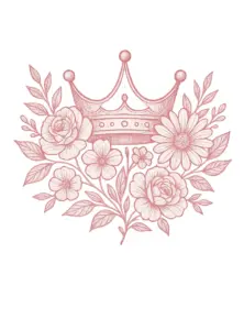 florale-tattoovorlage-mit-krone-und-blumen