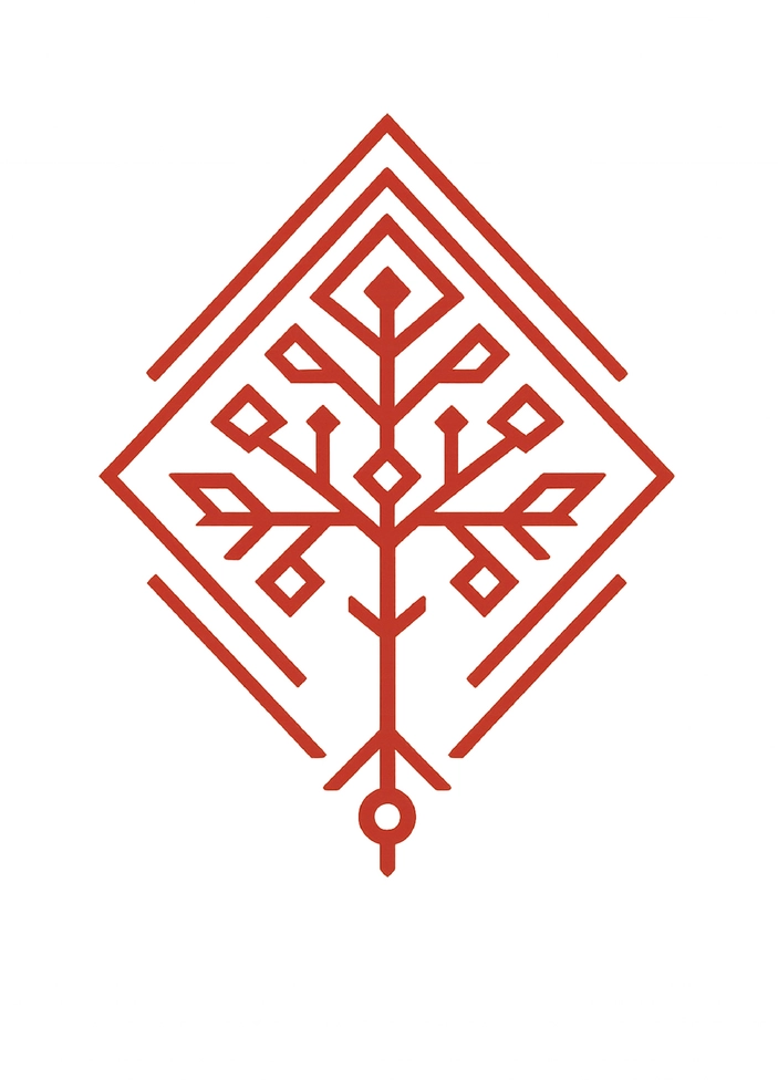 Tattoovorlage geometrischer Baum mit symmetrischen Linien