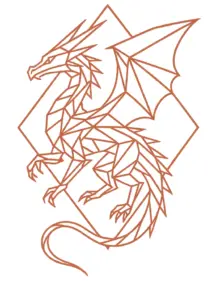 geometrischer-drache-mit-feinen-linien-tattoo-vorlage