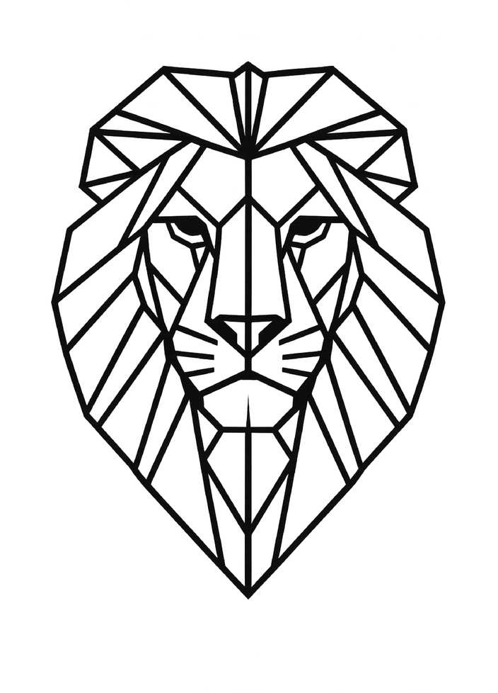 Tattoovorlage geometrischer Löwe für Männer