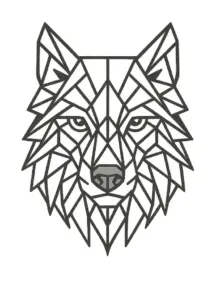 geometrischer-wolfkopf-mit-klaren-linien-oberschenkel-tattoo