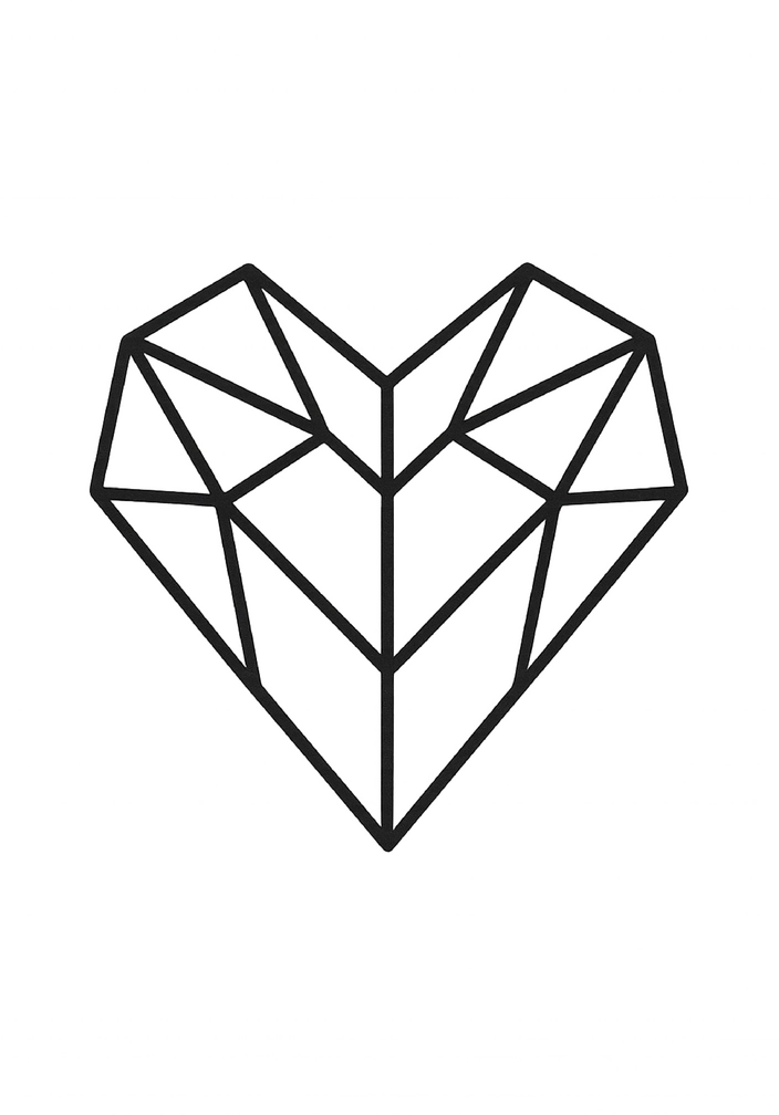 Tattoovorlage geometrisches Herz modern und stilisiert