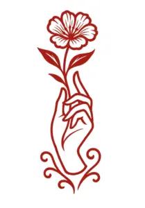 hand-die-eine-blume-haelt-tattoovorlage