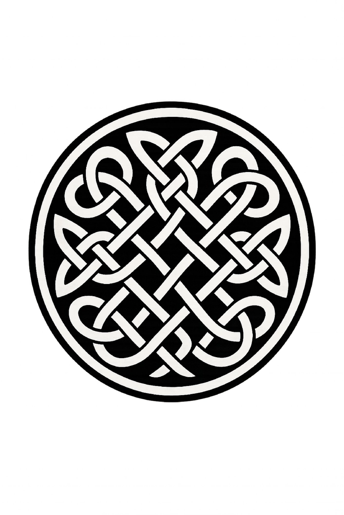Keltische Tattoovorlage mit Knotenmuster im runden Design