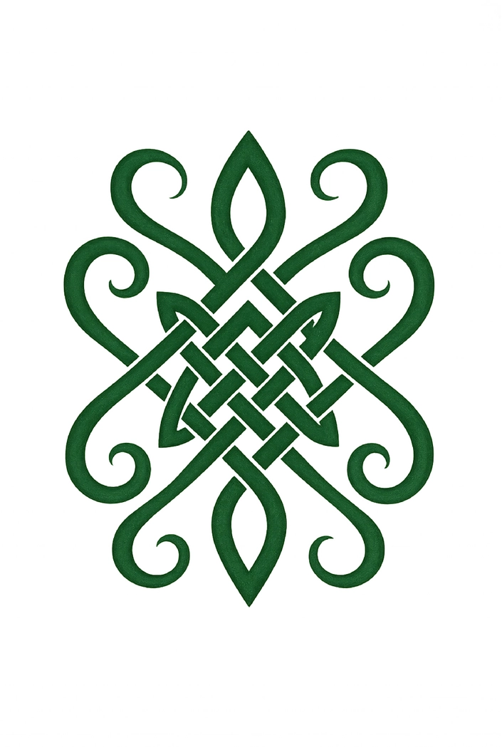 Keltische Knotenmuster Tattoovorlage mit geschwungenen Linien