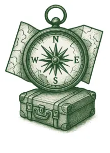 kompass-auf-koffer-fuer-reisende