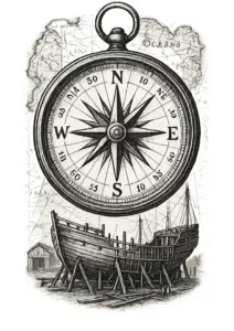 kompass-mit-altem-schiff-und-seekarten-tattoo