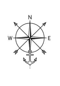 kompass-mit-anker-und-pfeilen-tattoo-vorlage