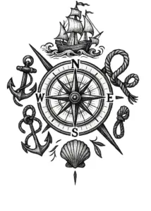 kompass-mit-ankern-und-nautischen-symbolen-tattoo-vorlage