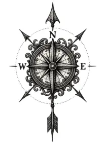 kompass-mit-filigranen-details-fuer-oberarm-tattoo