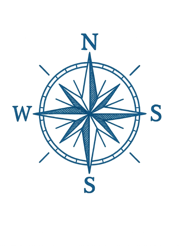 Tattoovorlage Kompassrose mit feinen Details