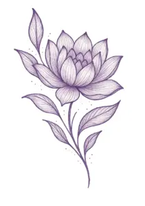 lotusblume-mit-zarten-blaettern-tattoo-vorlage