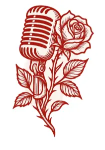 mikrofon-und-rose-musik-tattoo-vorlage