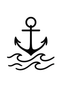 minimalistischer-anker-mit-wellen-tattoo-vorlage