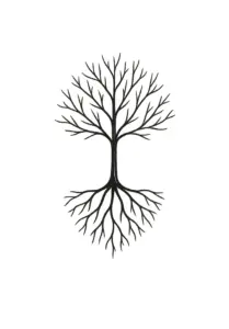 minimalistischer-baum-mit-wurzeln-und-aesten-tattoo-vorlage