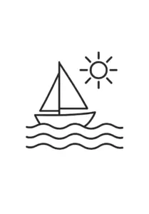 minimalistisches-schiff-auf-wellen-und-sonne-tattoo