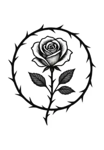 rose-mit-dornen-tattoo-vorlage