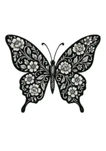 schmetterling-florale-muster-nacken-hals-tattoovorlage