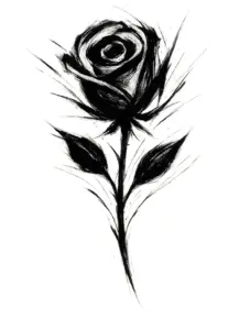 schwarze-rose-mit-dynamischen-pinselstrichen