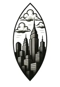 stadtansicht-mit-wolkenkraetzern-in-schwarz-weiss