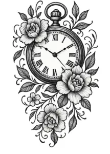 stiliserte-uhr-mit-floralen-mustern-rippen-huefte