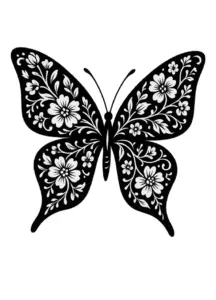 stiliserter-schmetterling-mit-floralen-mustern-fuer-rippen-huefte