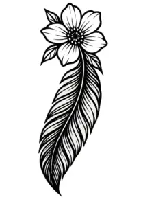 stilisiert-blume-und-feder-kombiniert-oberschenkel