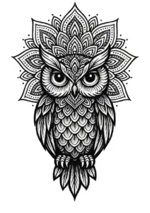 stilisiert-eule-mit-mandala-elementen-tattoo-vorlage