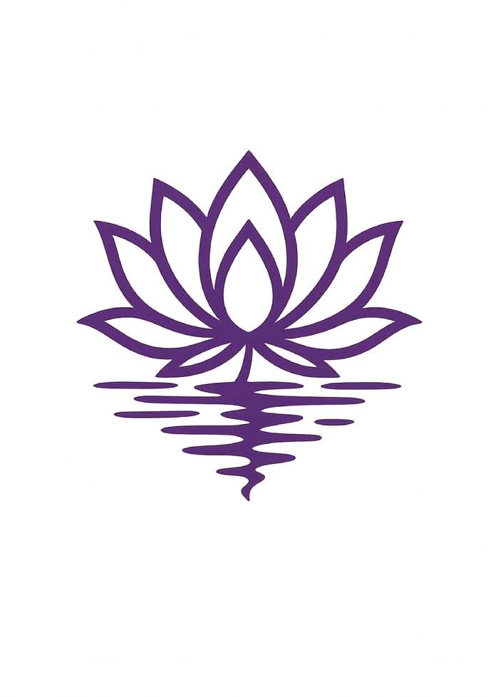 Tattoovorlage stilisierte Lotusblume mit Wasserspiegelung