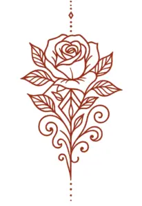 stilisiert-rose-geometrische-muster-linien-und-blaetter