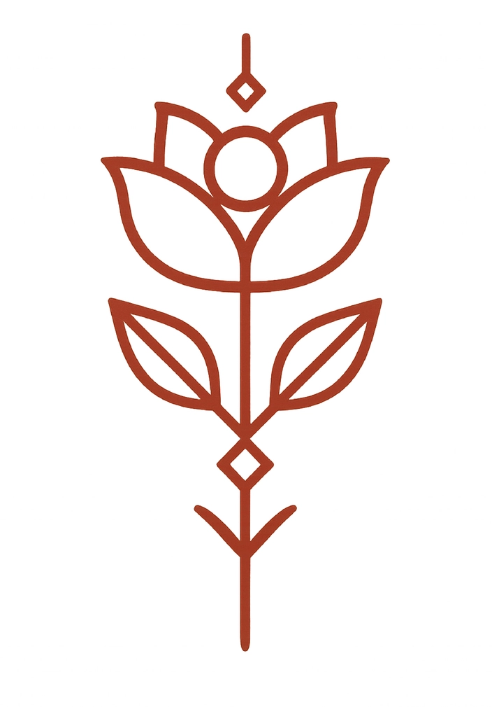 Tattoovorlage stilisierte Rose mit geometrischen Formen