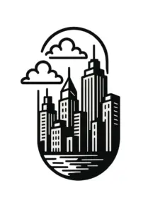 stilisiert-stadtansicht-mit-wolkenkraetzern-tattoo