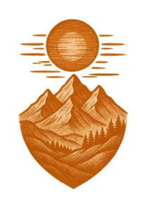 stilisierte-berglandschaft-mit-sonnenmotiv