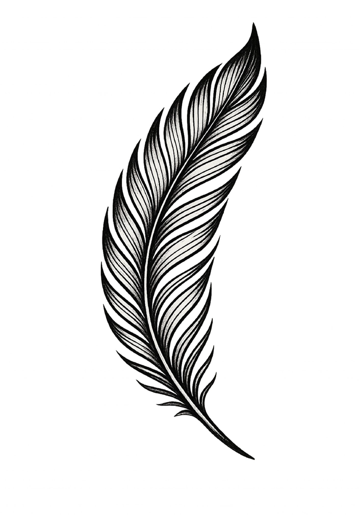 Tattoovorlage stilisierte Feder für Unterarmtattoo