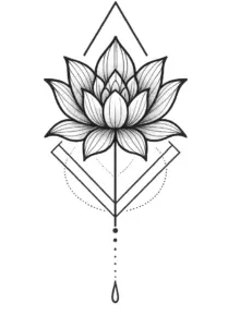 stilisierte-lotusblume-mit-geometrischen-mustern
